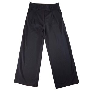 American Eagle Black Wide Leg Trouser Pants Stretch High Rise Office Womens 4